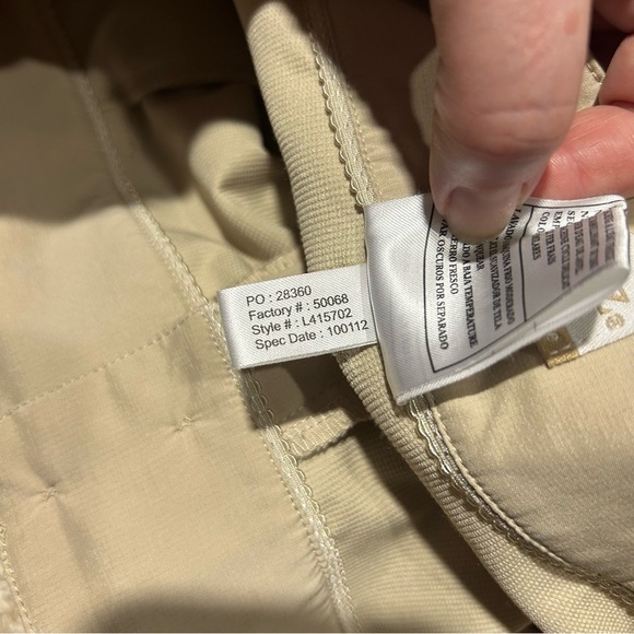 Lopez Womens Golf Shorts Size 12 Beige Khaki 10” inseam Flat Front - Picture 9 of 11